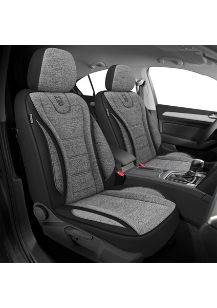 City Serisi Ford Tourneo Courier 2024 Sonrası ile Uyumlu Koltuk Kılıfı, Gri-Siyah