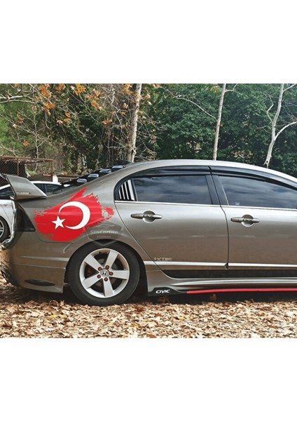 Honda Civic Fd6 2006-2011 Uyumlu Kelebek Cam Izgarası Kelebek Cam Vizörü Havalandırma Sağ Sol Takım Parlak Siyah fırsatları