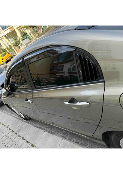 Honda Civic Fd6 2006-2011 Uyumlu Kelebek Cam Izgarası Kelebek Cam Vizörü Havalandırma Sağ Sol Takım Parlak Siyah indirimleri