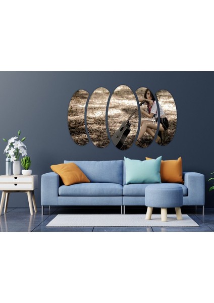 Yeşil Müzik Aleti Gitar Kız Mdf Tablo 1392 (Model A) modelleri