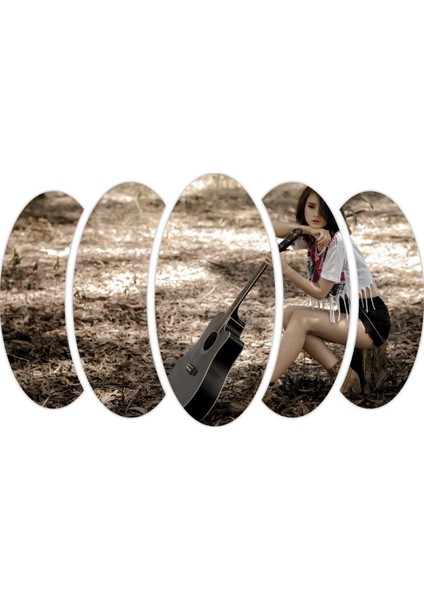 Yeşil Müzik Aleti Gitar Kız Mdf Tablo 1392 (Model A) fırsatları