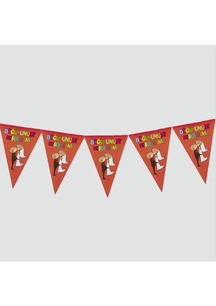 Msa-Shop 10’lu Düğünümüze Hoşgeldiniz Üçgen Flama-Kırmızı fiyatları