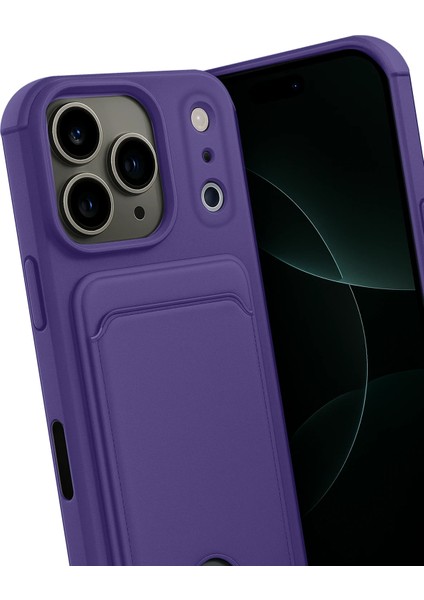 Msa-Shop Newface Apple Iphone 17 Pro Kelvin Kartvizitli Silikon - Derin Mor modelleri