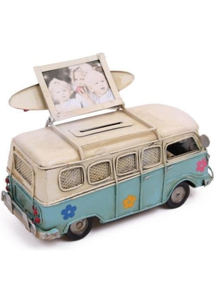 Metal Minibüs Çerçeveli ve Kumbaralı Dekoratif Hediye modelleri