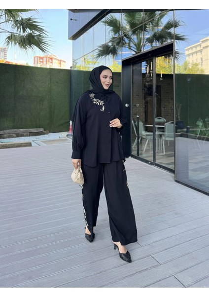 Nakışlı Ikili Gömlek Takım Siyah Renk fiyatları