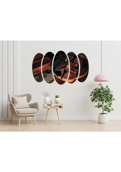 Yeşil Mdf Keman Tablo, Müzik Aleti Dekoru, 1400 Model fiyatları