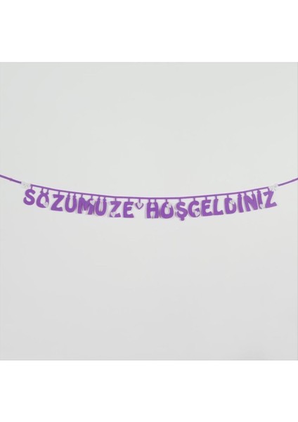 Msa-Shop Sözümüze Hoşgeldiniz Keçe Yazı-Mor fiyatları