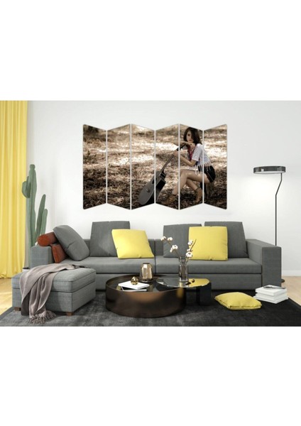 Yeşil Müzik Aleti Gitar Kız Mdf Tablo 1392 (Model B)