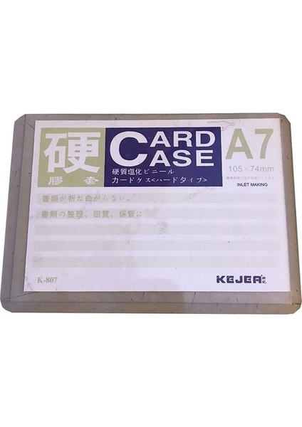 Yatay Kart Koruyucu Şeffaf Sert Plastik 30 Adet (85X120 Mm)