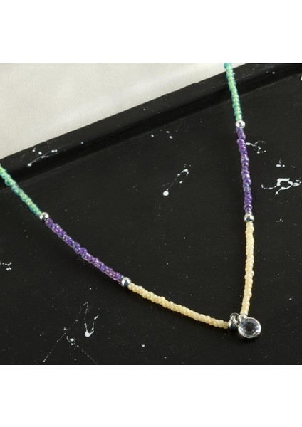 Msa-Shop Renkli Kum Boncuk Taşlı Kolye-Model-1
