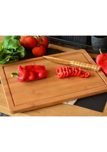 Büyük Kahverengi Kesme Tahtası, Dayanıklı ve Şık Mutfak Gereci