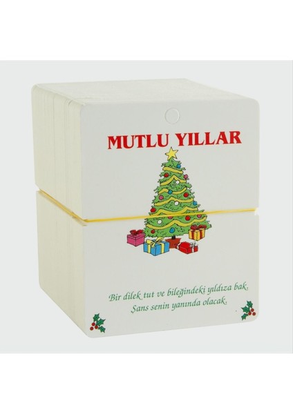 Msa-Shop Mutlu Yıllar Bileklik Kartı 200 Adet-Beyaz modelleri