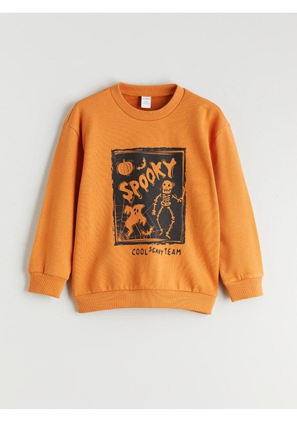 Bisiklet Yaka Baskılı Uzun Kollu Erkek Çocuk Sweatshirt ve Pantolon 2'li Takım (W5) fiyatları