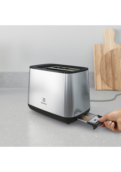 Paslanmaz Çelik 800 W Ekmek Kızartma Makinesi, 7 Kademeli Isı Ayarı, Gri Renk