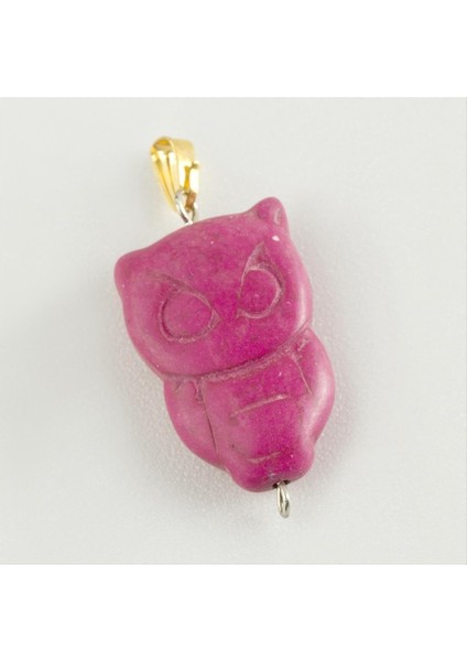 Msa-Shop Baykuş Turkuaz Doğaltaş Kolye Ucu-Pembe fiyatları