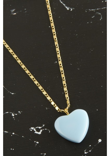 Msa-Shop Yeni Sezon Kalp Kolye-Açık Mavi modelleri