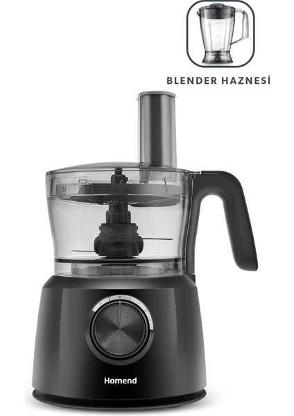 Hazneli Çok Fonksiyonlu Mutfak Robotu Siyah, Pratik ve Güçlü Kullanım