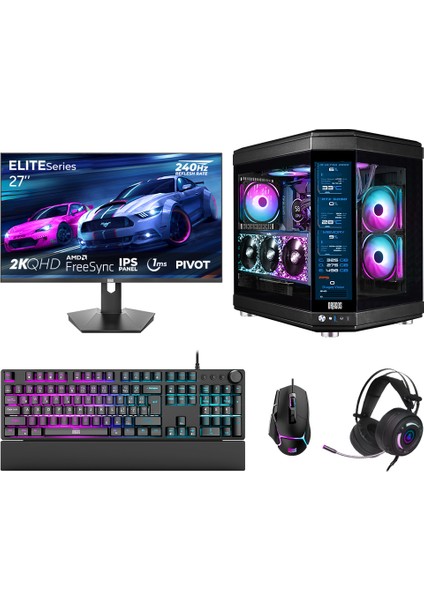 DRx7878 Ryzen 7 7800X3D 32GB DDR5 2TB GEN4 NVMe 12GB RTX5070 27 İnç 240Hz 1ms QHD Oyuncu Hazır Sistem