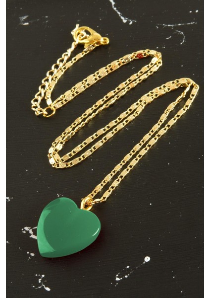 Msa-Shop Yeni Sezon Kalp Kolye-Yeşil
