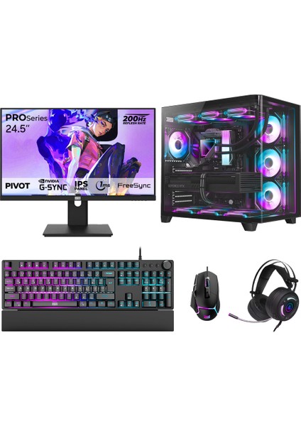 DRx7694 Ryzen 7 7700 32GB DDR5 1TB NVMe 8GB RTX5060 27 İnç 240Hz 1ms QHD Oyuncu Hazır Sistem