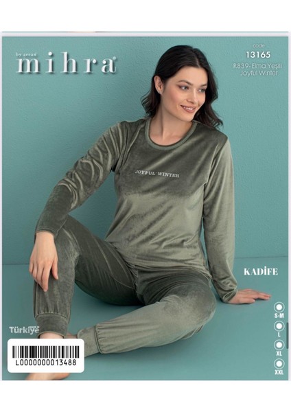 Kadın Kışlık Bisiklet Yaka Kadife Pijama Takımı 13165EY - 1 Adet fiyatları