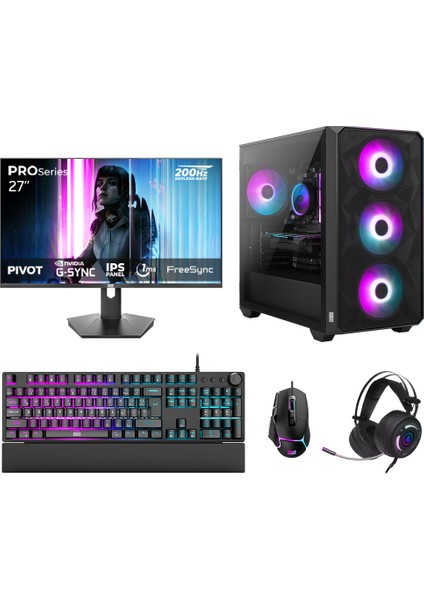 DRx7823 Ryzen 7 5700X 32GB 1TB NVMe 12GB RTX5070 27 İnç 200Hz 1ms Oyuncu Hazır Sistem