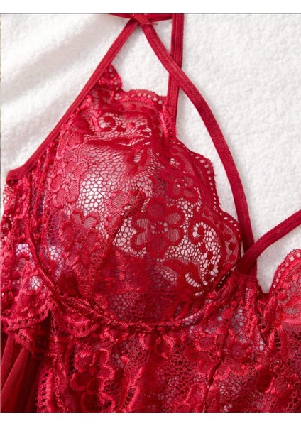 Kadın Büyük Beden Fantezi Gecelik Big Size Bordo Tül Dantel Battal Beden Fantazi Gecelik Takımı Geniş Beden Gecelik Bol Kesim Geniş Kalıp