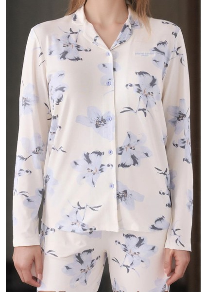 Kadın Uzun Kol Önden Patlı Ekru Viskon Pijama Takımı Q9.u.9o.k9.k.a4.p.c fiyatları