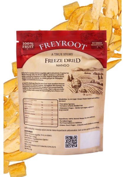 Freyroot Dondurularak Kurutulmuş Mango – Freeze Dried Sağlıklı Çıtır Mango – Katkısız Meyve Kurusu fiyatları