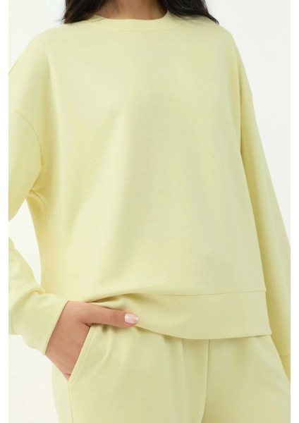 Kadın Modal Touch Basic Sweatshirt Yellow fiyatları
