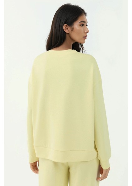 Kadın Modal Touch Basic Sweatshirt Yellow fırsatları
