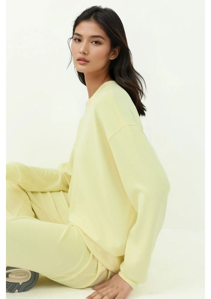 Kadın Modal Touch Basic Sweatshirt Yellow indirimleri