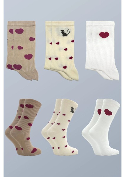 Kadın Çok Renkli Pamuklu Soket Çorap 6'lı Paket fiyatları