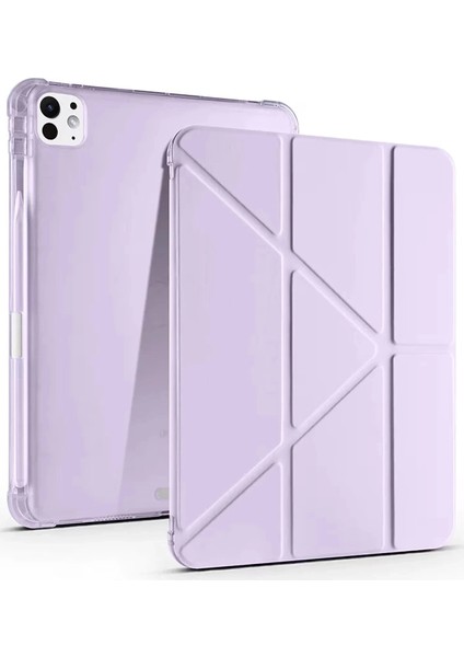 Bfs iPad Air 13 (2024) Kılıf Kalemlikli Mars Tablet Kılıfı - Açık Mor