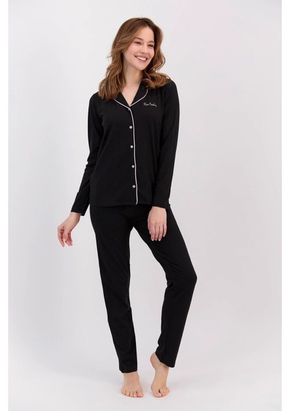 %50 Pamuk %50 Modal Classic Kadın Mevsimlik Gömlek Pijama Takımı