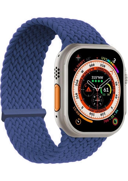 Apple Watch Se 3 44MM Kordon, (Medium Size, 147MM) Knitted Fabric Single Loop Mavi