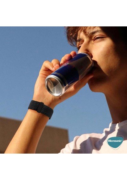 Apple Watch Se 3 44MM Kordon, (Medium Size, 147MM) Knitted Fabric Single Loop Mavi