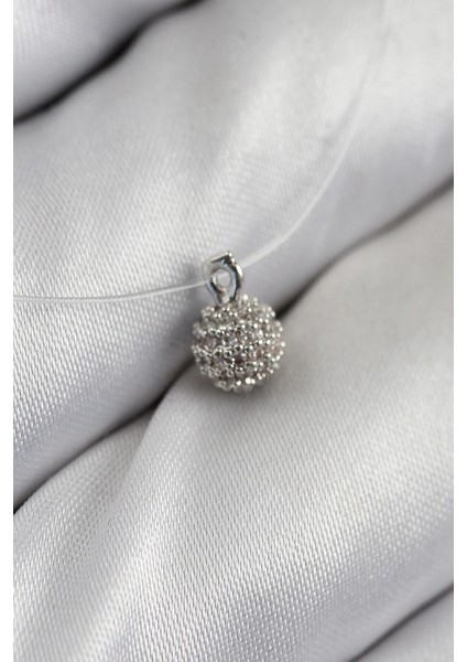 Bfs Misineli Topcuk Model Gümüş Renk Hayalet Kolye