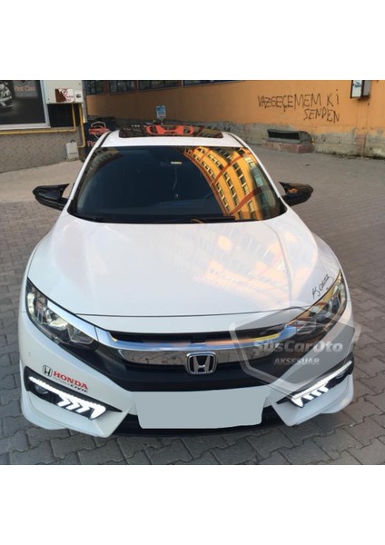 Honda Civic Fc5 Fk7 2016-2021 Batman Yarasa Ayna Kapağı Piano Black Abs Plastik