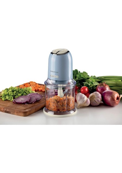 4 Bıçaklı Rondo Doğrayıcı, Şık ve Kullanışlı Mavi Renkli Çok Amaçlı Mutfak Aleti fiyatları