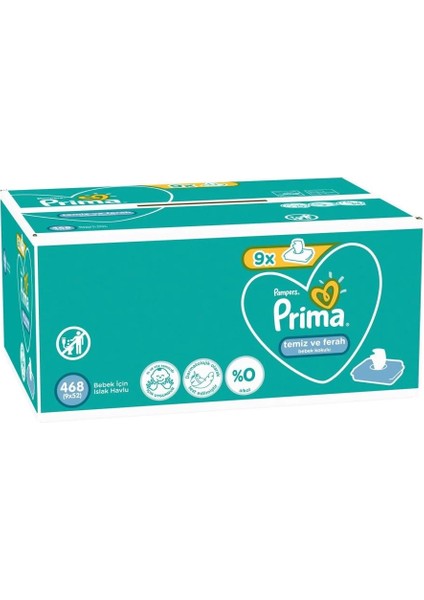 Bfs Temiz ve Ferah Islak Havlu Mendil 9'lu 468 Yaprak