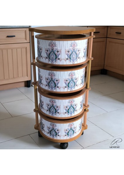 Modern 4 Katlı Ahşap Sebzelik – Uv Baskılı, Dayanıklı ve Şık Tasarım