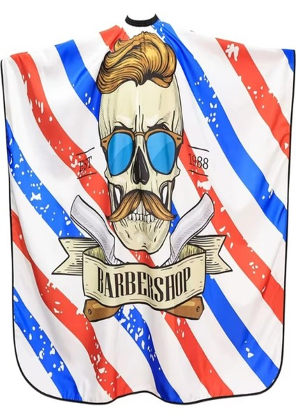 Penuar Kuru Kafa Renkli Desenli Berber Kesim Önlüğü Traş Önlüğü