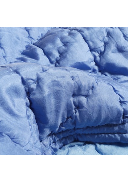Okhla Kıng Sıze Ipek Yatak Örtüsü Seti 260X280 cm Mavi