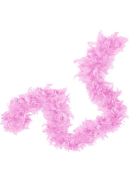 Pembe Renk Kabarık Tüylü Otriş Boa Dekorasyon Tüy 180 cm (5313)