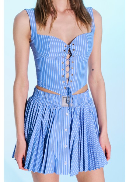 Studio Kadın Yazlık Büstiyer Pamuk Polyester Açık Yaka Kolsuz Indıgo Renk modelleri