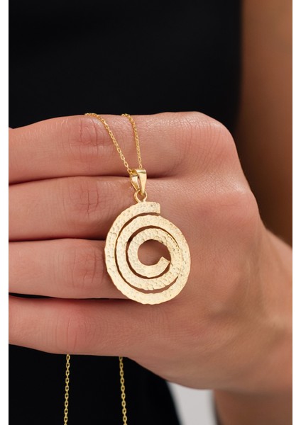 14 K Gold Kaplama 925 Ayar Gümüş Yaşam Döngüsü Dövme El Yapımı Kolye modelleri