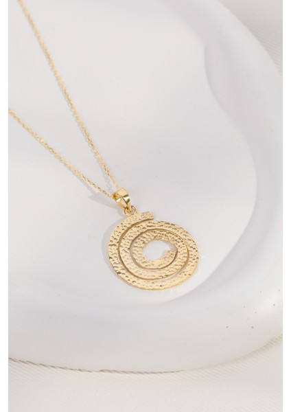 14 K Gold Kaplama 925 Ayar Gümüş Yaşam Döngüsü Dövme El Yapımı Kolye fırsatları