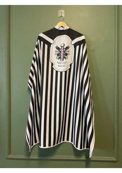 Siyah Desenli Penuar Berber Önlüğü Saç Kesim Önlüğü Tıraş Önlüğü