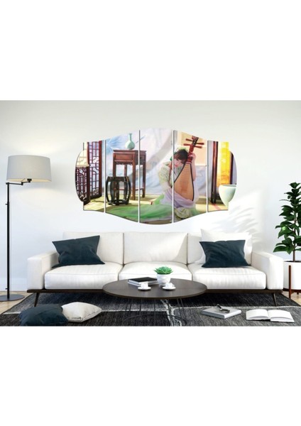 Yeşil Mdf Keman Tablo 1387 Model C, Müzik Temalı Dekorasyonu